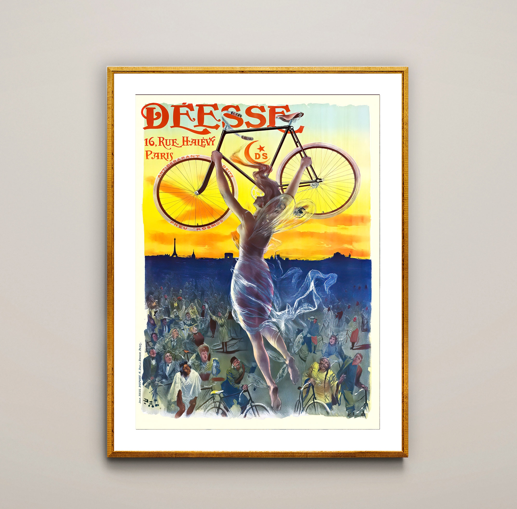 Vintage Poster Deesse Bicycle And Woman VCP018 Art Print A4 A3 A2 A1 