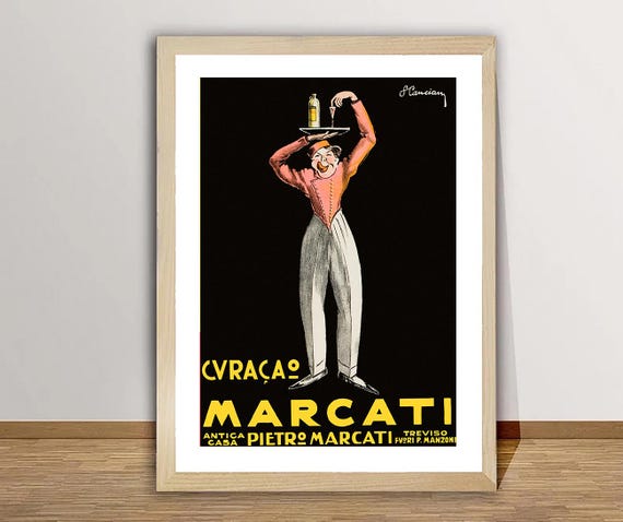 ヴィンテージイタリアンキュラソーマルカティ広告アートプリント