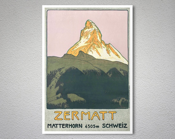 Prints Digital Prints Matterhorn Travel Poster Interiors Wall Art ...