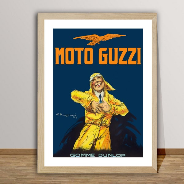 Moto Guzzi Vintage Motorcycle Poster - Moto Guzzi Poster, Motorcycle Print, Wall Decor, Gift Idea