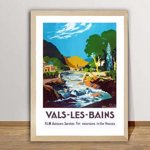 Vals Les Bains, França Pôster de viagem vintage - Memórias de viagem / Ideia para presente / Decoração de parede