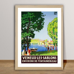 Veneux Les Sablons, France Vintage Travel Poster - Veneux Les Sablons Poster, Travel Veneux Les Sablons, Wall Decor, Gift Idea