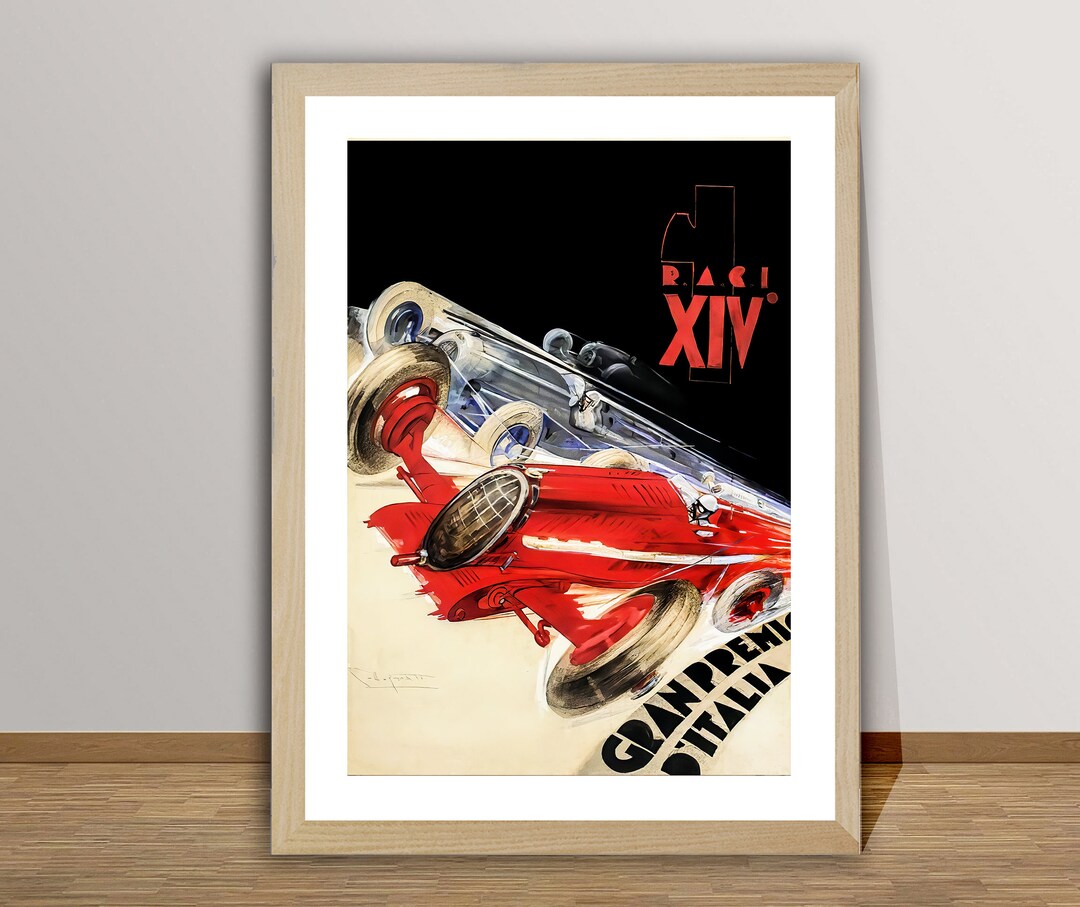 Italy Racing Posters Vintage Grand Prix D'italia XIV Poster: Italian Race Car Print - Etsy