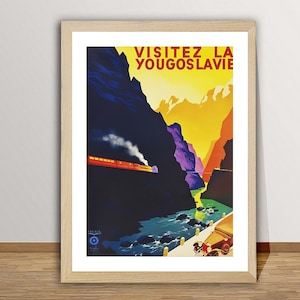 Visitez La Yougoslavie Vintage Travel Poster - Travel Memories  / Gift Idea / Wall Decor