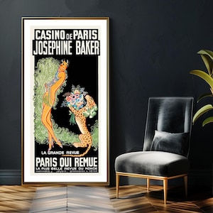 Vintage Josephine Baker Advertisement Art Print - Reproduction of vintage Artwork, Decorative Purposes Wall Decor