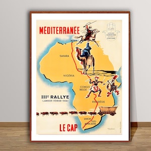 Mediterranée  Le Cap, IIIème Rallye, Afrique Vintage Poster - Retro Le Cap Poster / Gift Idea / Wall Decor
