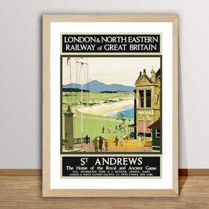 St. Andrews. La cuna del juego real y antiguo, Escocia Póster de viaje vintage - Impresión de arte de viaje / Idea de regalo / Decoración de pared