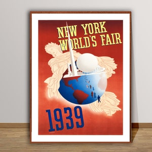 New York World&#39;s Fair Vintage Travel Poster - Retro New York Fair Poster, Vintage Fair Print, Wall Decor, Gift Idea