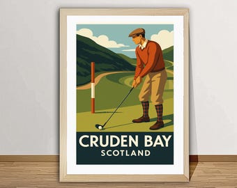 Cruden Bay Scotland Golf Poster: Vintage Sport Wall Art