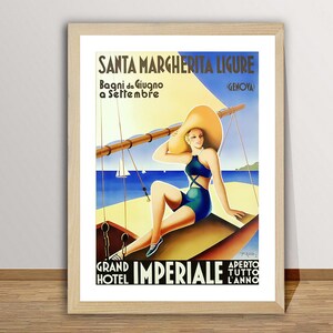Santa Margherita Ligure, Italy Vintage Travel Poster - Travel Memories Poster / Gift Idea / Wall Decor