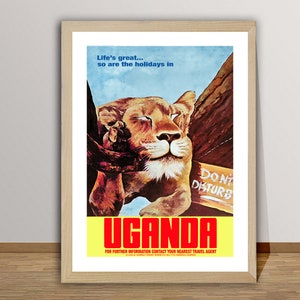 Uganda, Afrique Vintage Travel Poster - Retro Uganda Poster / Gift Idea / Wall Decor