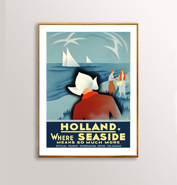 VISIT HOLLAND..Vintage Art Deco Travel Poster A2A3A4Sizes 