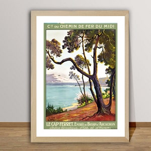 Le Cap Ferret, Entree du Bassin d'Arcachon, Francia Póster de viaje vintage, Póster retro de Le Cap Ferret, Idea de regalo, Arte de pared