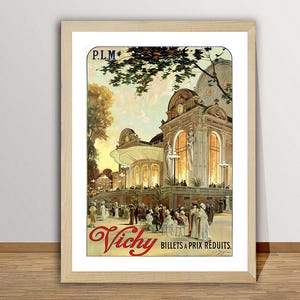 Vichy, Francia Poster di viaggio vintage - Stampa artistica di viaggio / Idea regalo / Decorazione murale