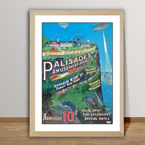 Palisades Amusement Park. New Jersey Vintage Travel Poster - Retro Palisades Park Poster / Gift Idea / Wall Decor