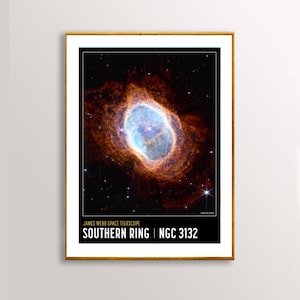 James Webb Southern Ring Nebula NGC 3132, NASA Posters, Nebula Posters, Space Posters, High-Resolution, Sci-Fi Posters, Space Telescope