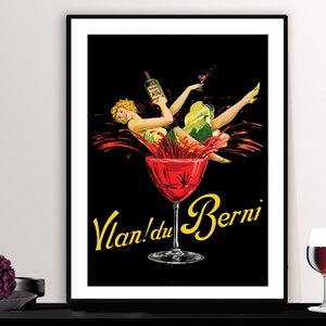 Vlan du Berni, Brandy  Vintage Food&Drink Poster - Poster Paper or Canvas Print / Gift Idea / WallArt