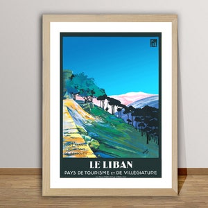 Le Liban, Beyrouth Vintage Travel Poster - Poster su carta o tela stampata / Idea regalo / Wall Art
