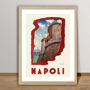 Napoli Vintage  Italian Travel Poster  - Poster Paper or Canvas Print / Gift Idea