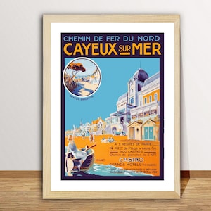 Cayeux Sur Mer, Chemin de Fer du Nord Vintage Reiseplakat - Cayeux Sur Mer Erinnerungen / Geschenkidee / Wanddekoration
