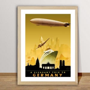A Pleasant Trip to Germany  Vintage Travel Poster - Retro Germany Poster / Gift Idea / Wall Decor