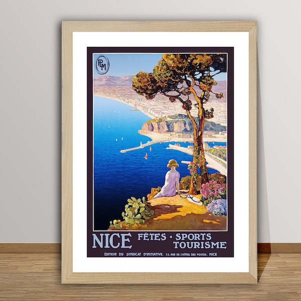 Schönes Frankreich Vintage Reiseposter: Französisch Riviera Wandkunst