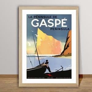 La Gaspe Peninsule, Canada Vintage Travel Poster - Retro Gaspe Poster / Gift Idea / Wall Decor