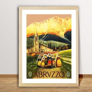 Abrvzzo, Abruzzo  Italy Vintage Travel Poster - Abruzzo Travel Memories / Gift Idea / Wall Decor