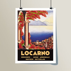 Locarno, Suisse Vintage Travel Poster Poster Paper or Canvas Print / Gift Idea / Wall Decor image 3