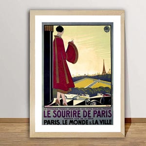 Le Sourire de Paris, Le Monde, La Ville France Vintage Travel Poster - Poster Paper or Canvas Print / Gift Idea / Wall Decor