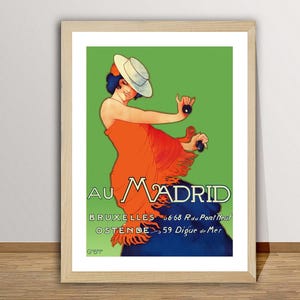 Madrid Spain Vintage Travel Poster - Travel Art Prints / Gift Idea / Wall Decor