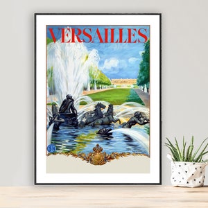 Versailles, France Vintage Travel Poster - Poster Paper or Canvas Print / Gift Idea / Wall Decor