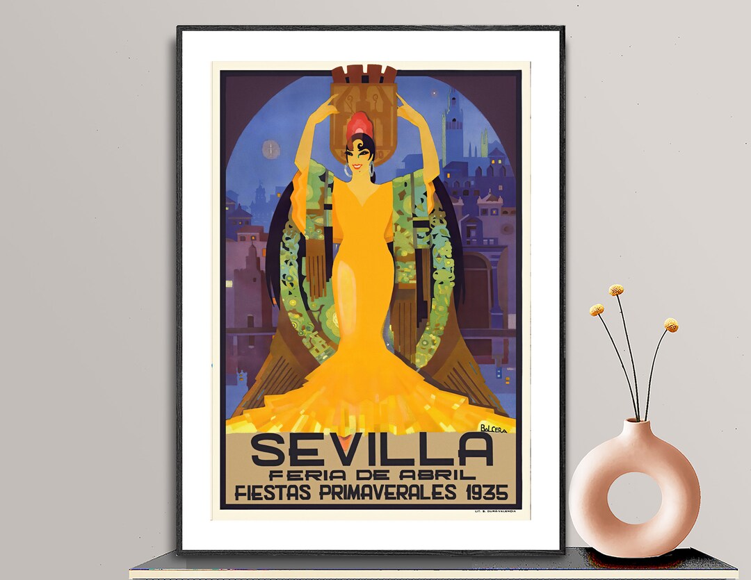 Poster Affiche Vintage Feria De Sevilla 1934 - Haute Qualité 50x75cm - Neuf