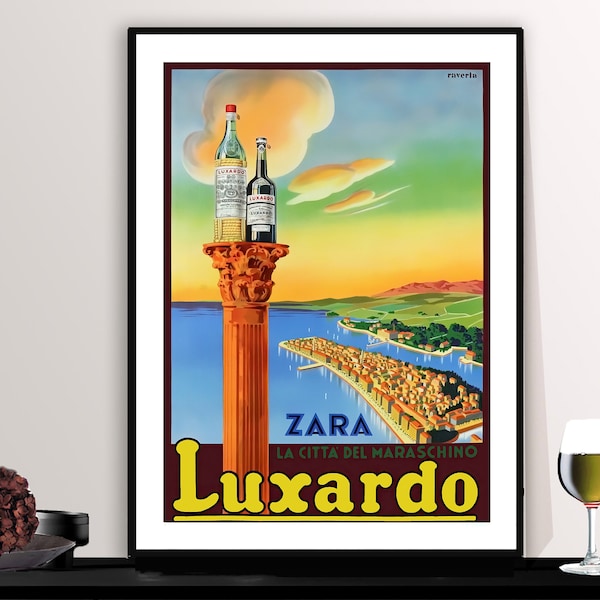 Luxardo Liqueur  Vintage Food&Drink Poster - Poster Paper or Canvas Print / Gift Idea / Decorative Art