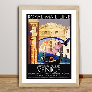 Venice, Italy Vintage  Travel Poster - Venezia Poster, Travel Venice, Wall Decor, Gift Idea