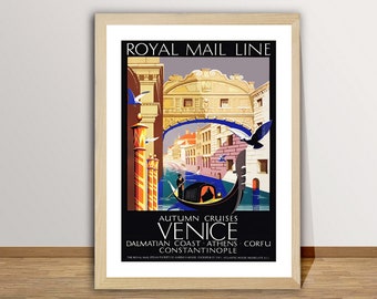 Venice, Italy Vintage  Travel Poster - Venezia Poster, Travel Venice, Wall Decor, Gift Idea