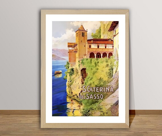 S. カテリーナ デル サッソ ヴィンテージ イタリア旅行ポスター - Etsy
