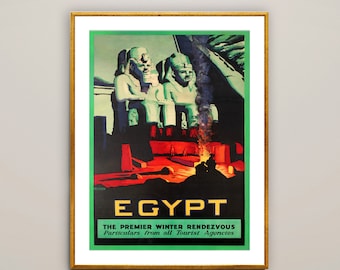 Egypte, Premier Winter Rendez-vous VintageTravel Poster - Poster Paper or Canvas Print / Gift Idea