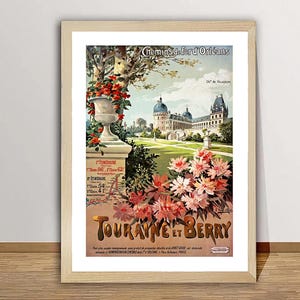 Touraine et Berry France Vintage Travel Poster - Travel Art Print / Gift Idea / Wall Decor