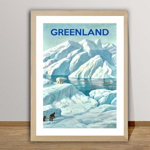 Greenland Island  Vintage Travel Poster - Affiche Voyage, Nordic Posters, Retro Posters
