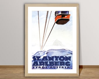 St Anton Arlberg Tyrol Austria Vintage Travel Poster - Poster Paper or Canvas Print / Gift Idea / Wall Decor
