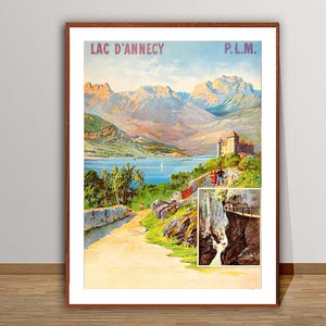 Lac d'Annecy, France Vintage Travel Poster - Retro Lake Annecy Poster / Gift Idea / Wall Decor