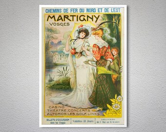 Martigny Vosges, Chemin de Fer du Nord Vintage Travel Poster - Poster Print, Sticker or Canvas Print / Gift Idea