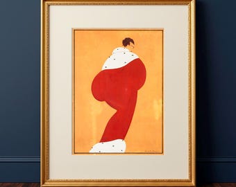 Le Manteau Rouge Bordé d'Hermine, 1914 Vintage Fashion Poster -  Pierre Legrain Artwork