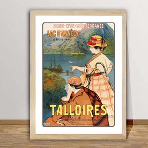Talloires Lac d'Annecy, France  Vintage Travel Poster  - Poster Paper or Canvas Print / Gift Idea