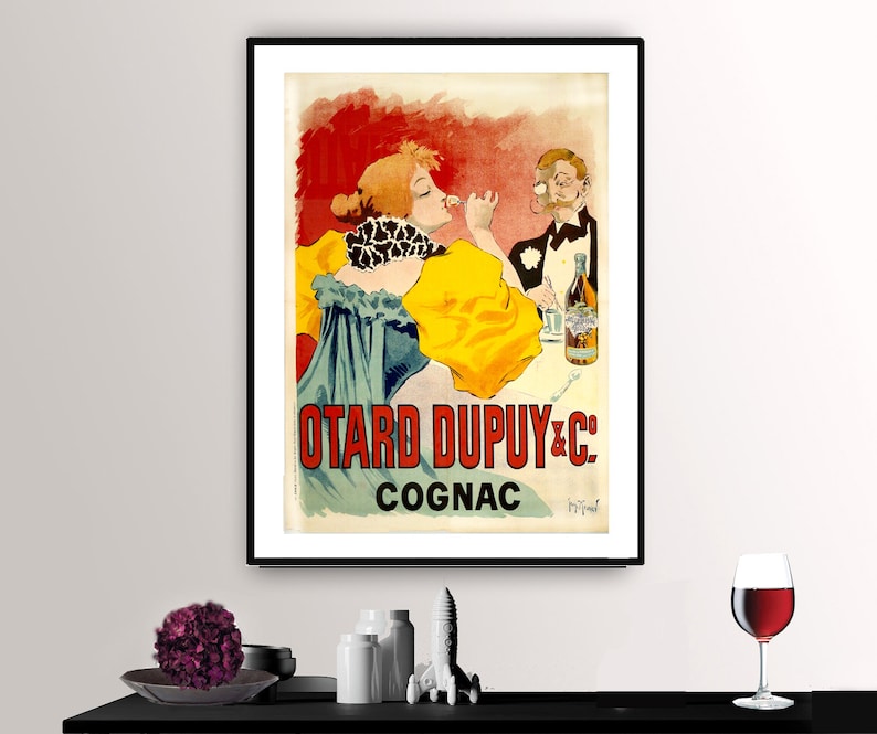 Otard Dupuy Cognac Vintage Food&Drink Poster Cognac Art Print, Beverages Poster, Alcholic Drink Print image 1