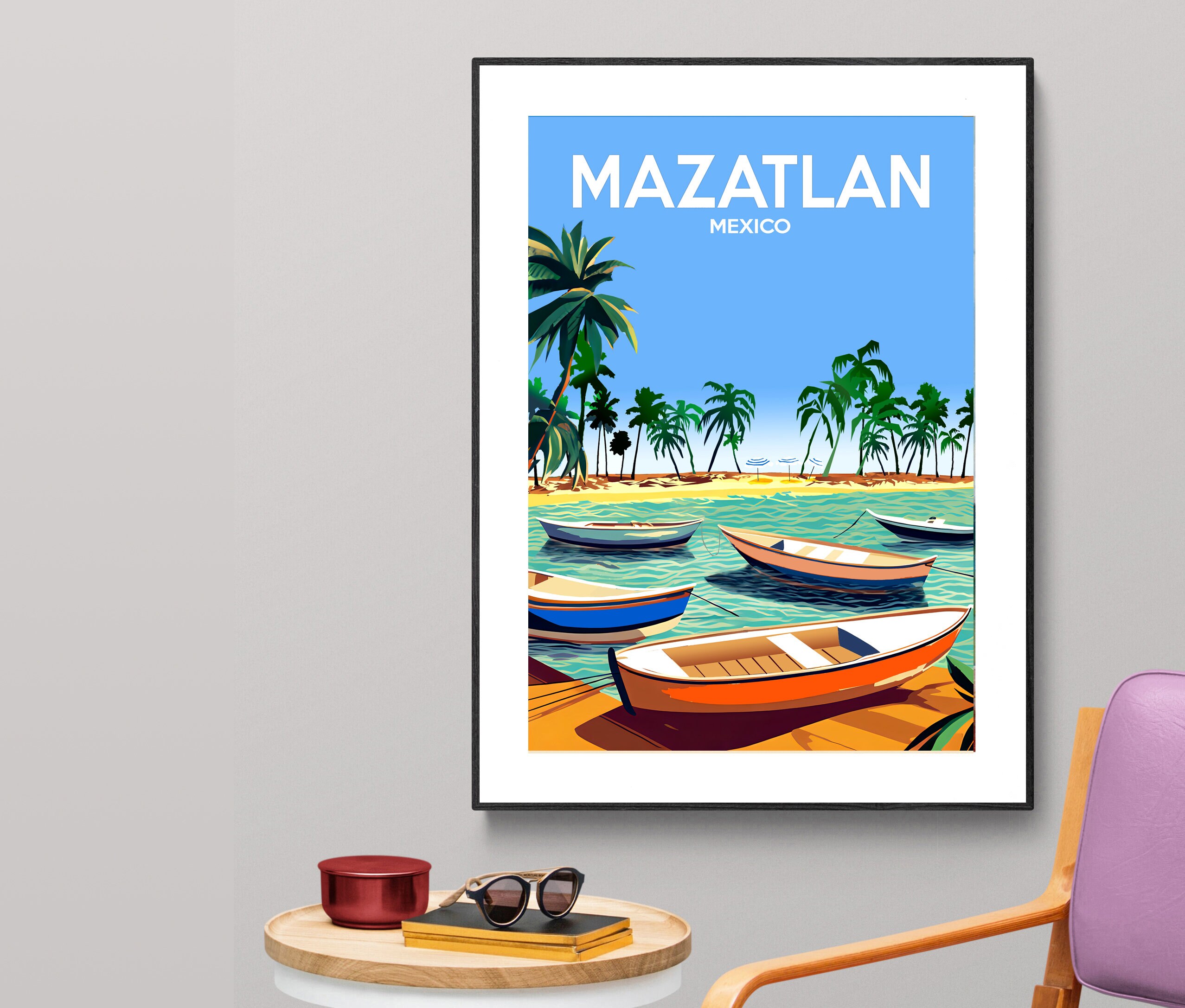 Mazatlan Mexico Travel Poster by Wed Mazatlan Poster Visit