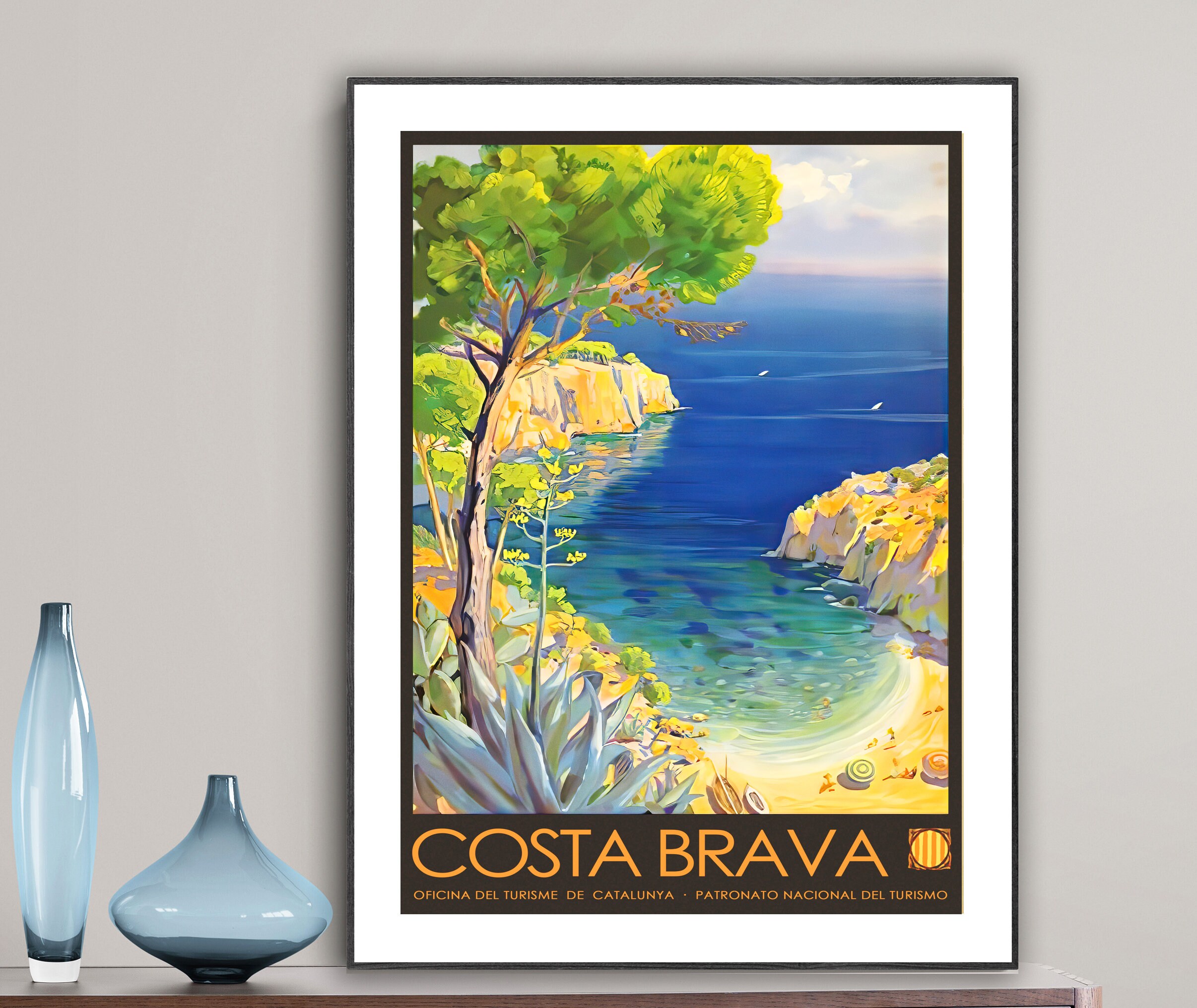 Costa Brava Spain Vintage Travel Poster Poster Paper Etsy