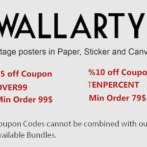 Wall Arty, Promotion Bundles - 15 off Coupon, OVER99, Min. Order 99 USD - 10 off Coupon, TENPERCENT, Min, Order 79 USD