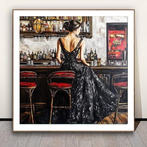 Woman at the Bar  Food&Drink Poster - Beverages Art / Gift Idea / Wall Decor